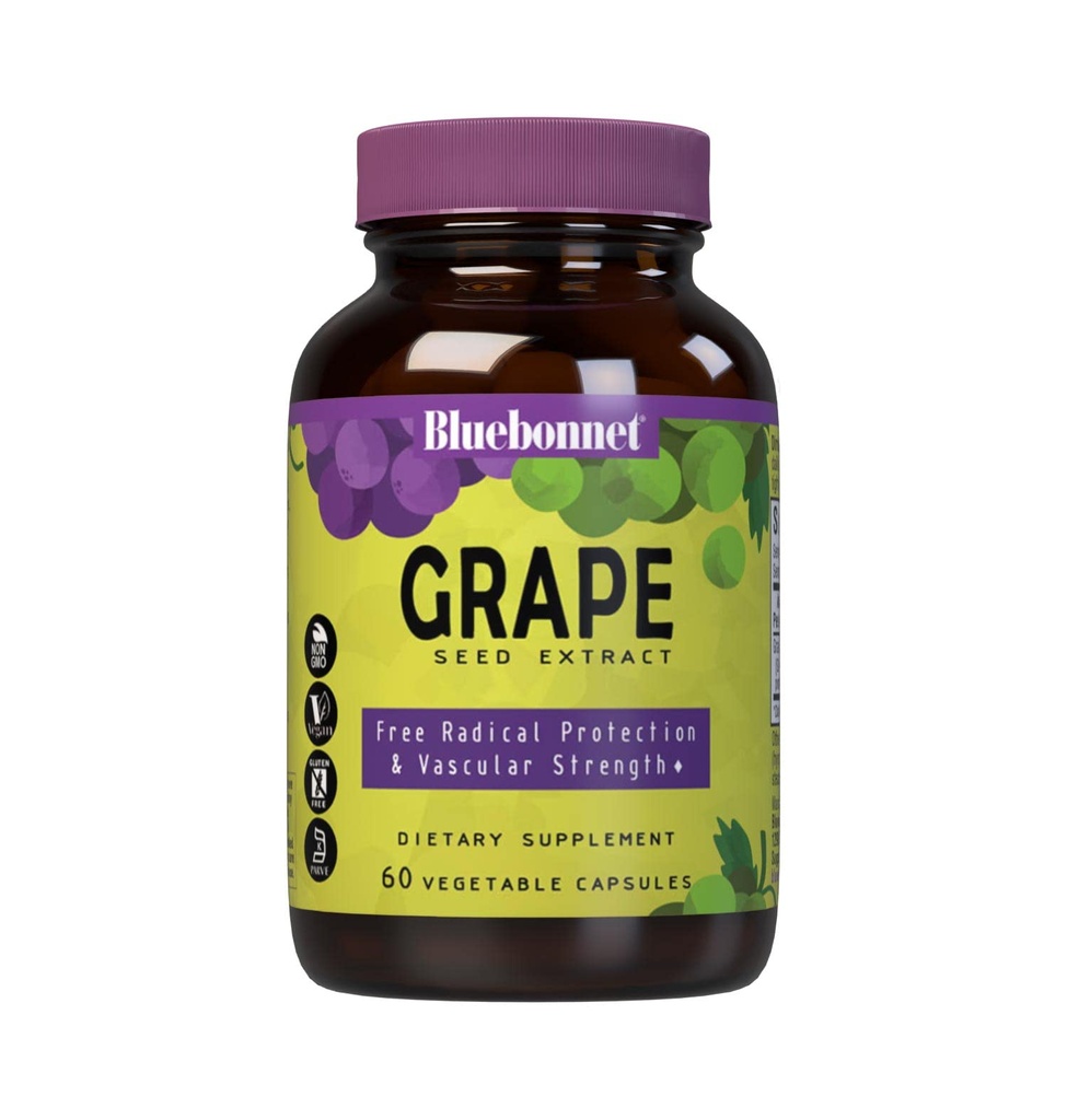Supplément à l'extrait de graines de raisins de BlueBonnet Super Fruit, 60 Nombre, Blanc (743715008403)