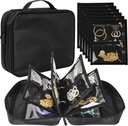 Bijoux de voyage Housse d'organisateur, Sacs à bijoux Binder de stockage de bijoux avec fermeture à glissière claire Poche de velours pour voyager, Boucles d'oreilles, Anneaux, Collier, Bracelet