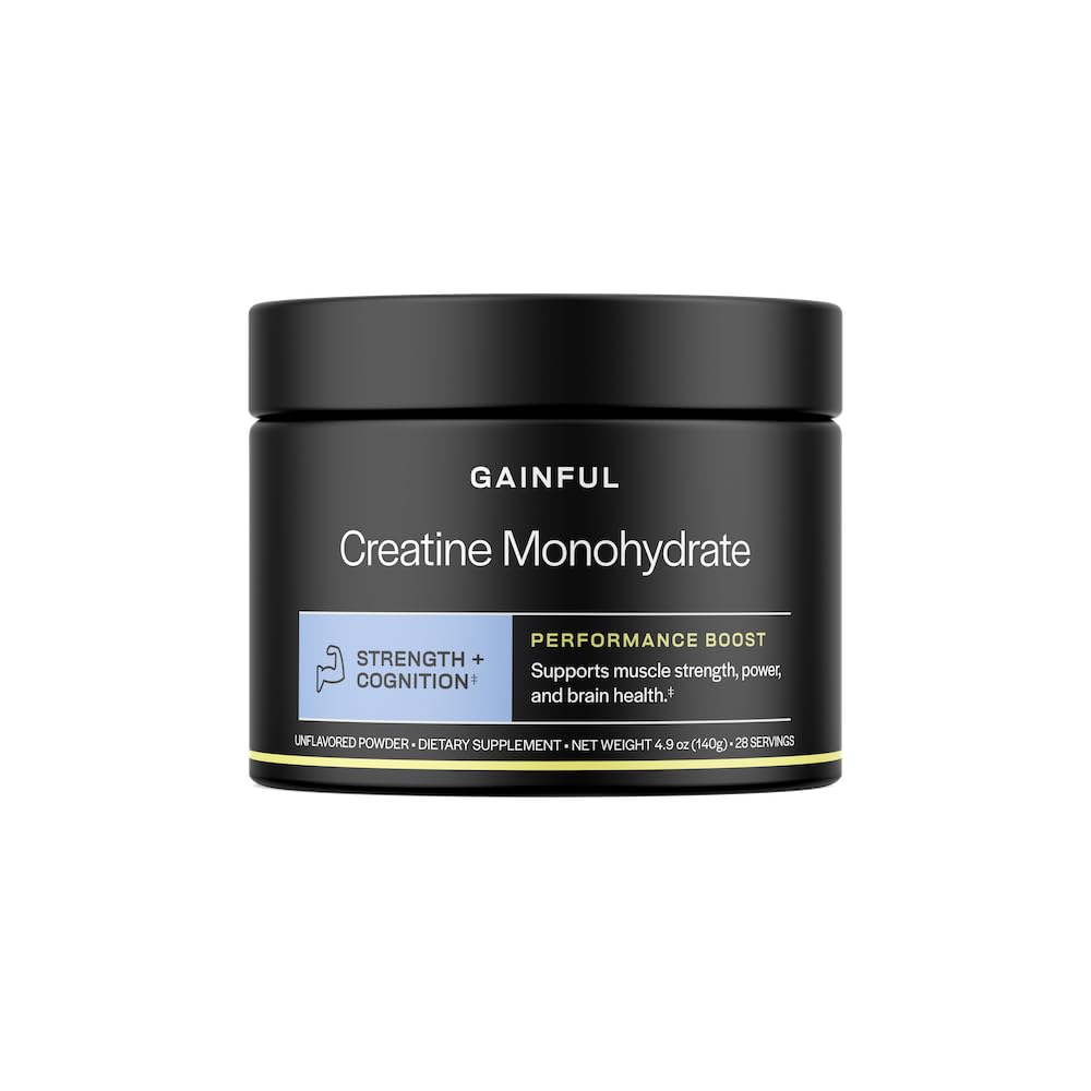 Gainful Creatine Powder, Post Workout Amino Acid Supplement, Muskel, Energie & Fokus Unterstützung, 5g Kreatin Monohydrat, Unflavored, 28 Portionen
