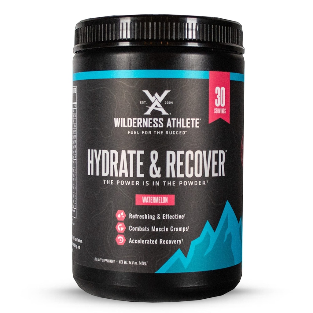 Athlète de la nature - Hydrate et Récupérer Récupérer la poudre d'hydratation liquide Mélange de boissons électrolytes - Récupérer plus rapidement avec des Bcaas - Poudre d'hydrate avec 1000mg de vitamine C - 30 Tub de service (Watermelon)
