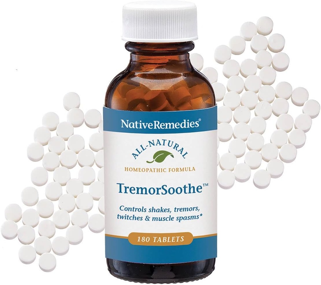 Native Heilmittel TremorSoothe - Natürliche homöopathische Formel zur vorübergehenden Kontrolle Shakes, Tremors, Muscle Spasms und Twitches -180 Tabletten