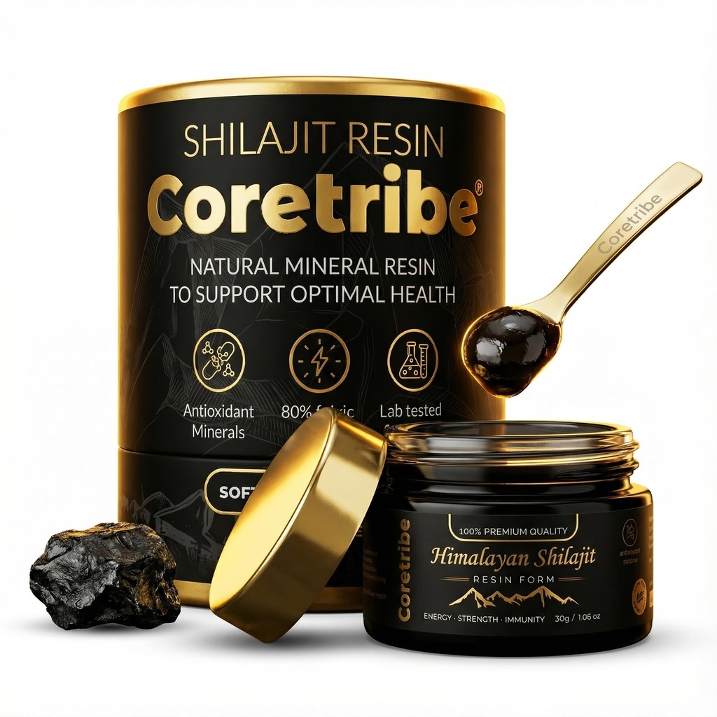 Coretribe® Royal's People Choice Pure Himalayan Organic Shilajit Resin, Complex for Energy, Strength & Immunity, für Männer & Frauen mit Echtem Goldgehalt, 30 Gramm