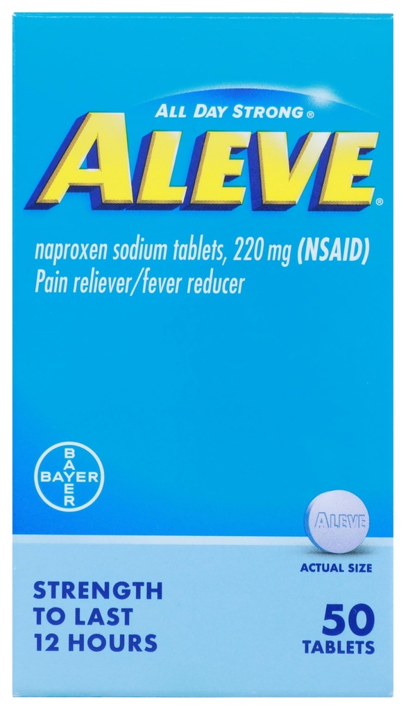 Aleve, analgésique/réducteur de fièvre 220 mg Comprimés, 50 Nombre