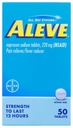Aleve, analgésique/réducteur de fièvre 220 mg Comprimés, 50 Nombre