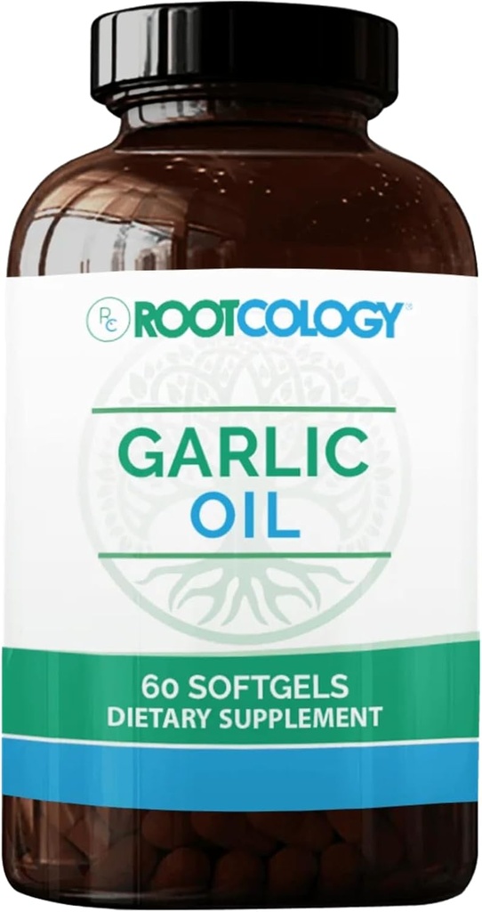 Rootcologie par Dr. Izabella Wentz.Huile d'ail softgels avec huile d'ail et huile de persil, enteric-coated pour réduire l'odeur.