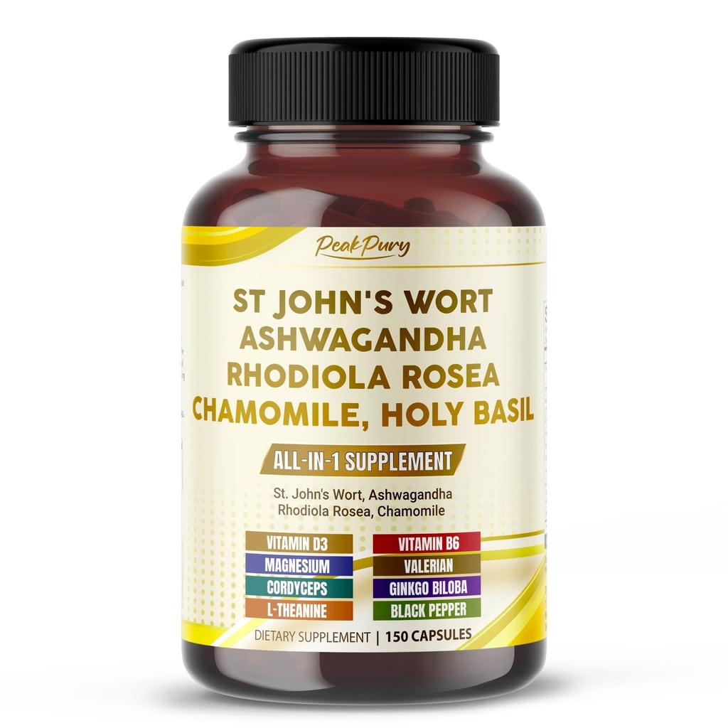 St. John's Wort Ashwagandha Rhodiola Rosea Camomile - Fabriqué aux États-Unis