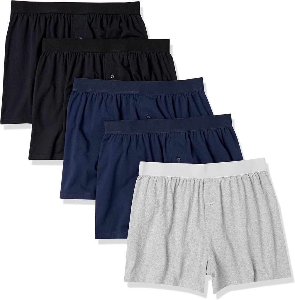 Essentials Cotton Jersey Boxers - Herren Unterwäsche, Erhältlich in Big & Tall, Packung mit 5