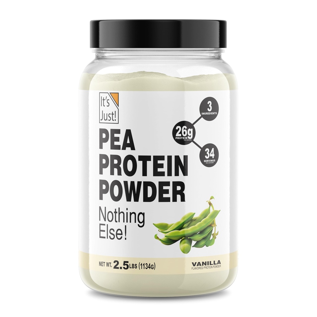 Es ist Just! Pea Protein Isolate, Plant Based, Premium-Qualität, Glutenfrei, Vegan, Keto Friendly, Produkt von Kanada, verpackt in USA (2.5 Pfund, Vanille)