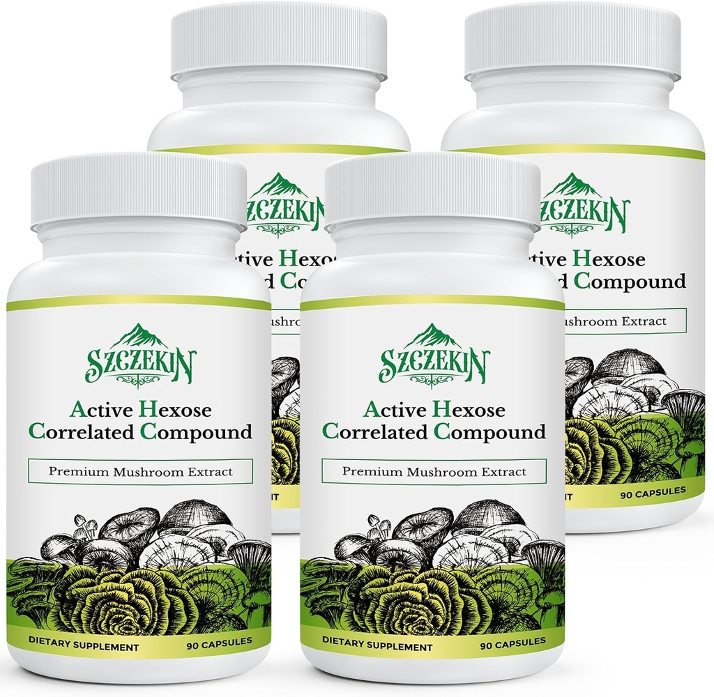 Wirkstoff Hexose korrelierte Verbindung 1500 mg Ergänzung, natürliche 8 Pilzextrakt Ergänzung, Immunsystem, Leberfunktion, natürliche Killer und T-Zellen Aktivität, 360 Veggie Kapseln