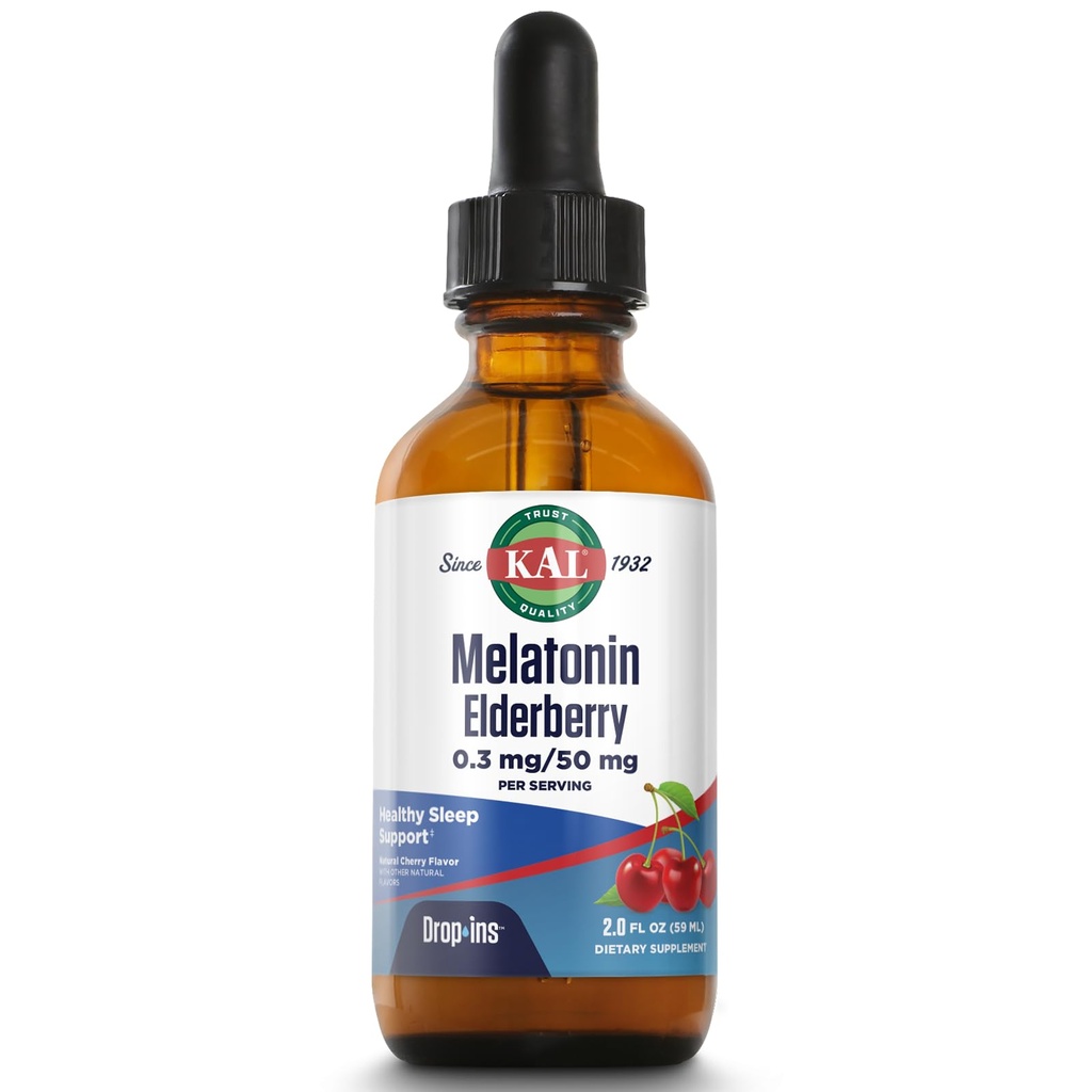 KAL 0,3 Mg Mélatonine Cerises, 2 gouttes d'eau