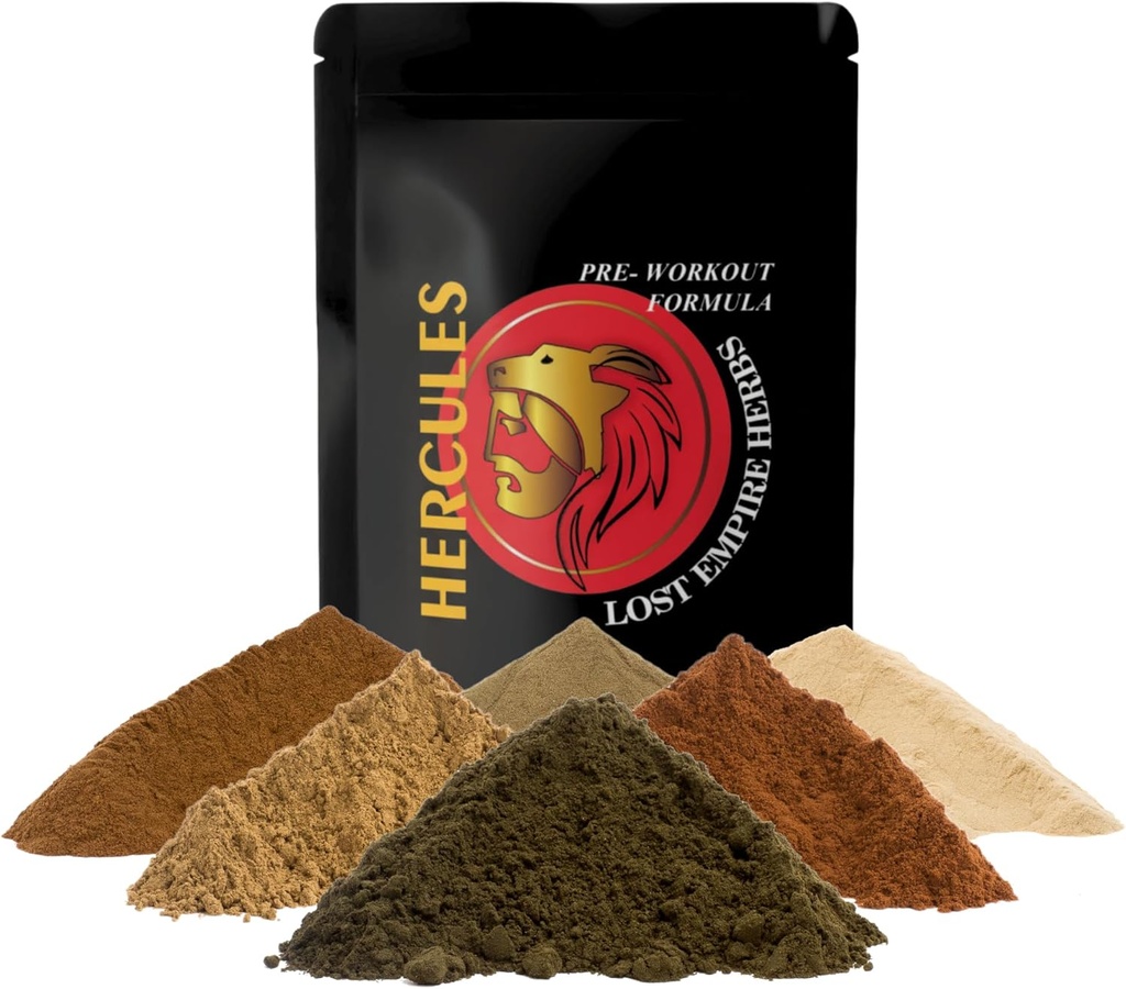 Lost Empire Herbs Hercules Pre Workout Kräuterergänzung aus No Additives Just Cistanche, Rhodiola, Cordyceps, Shilajit, Polyrhachis Ant & Maral Root to Boost Performance (Powder 100g)