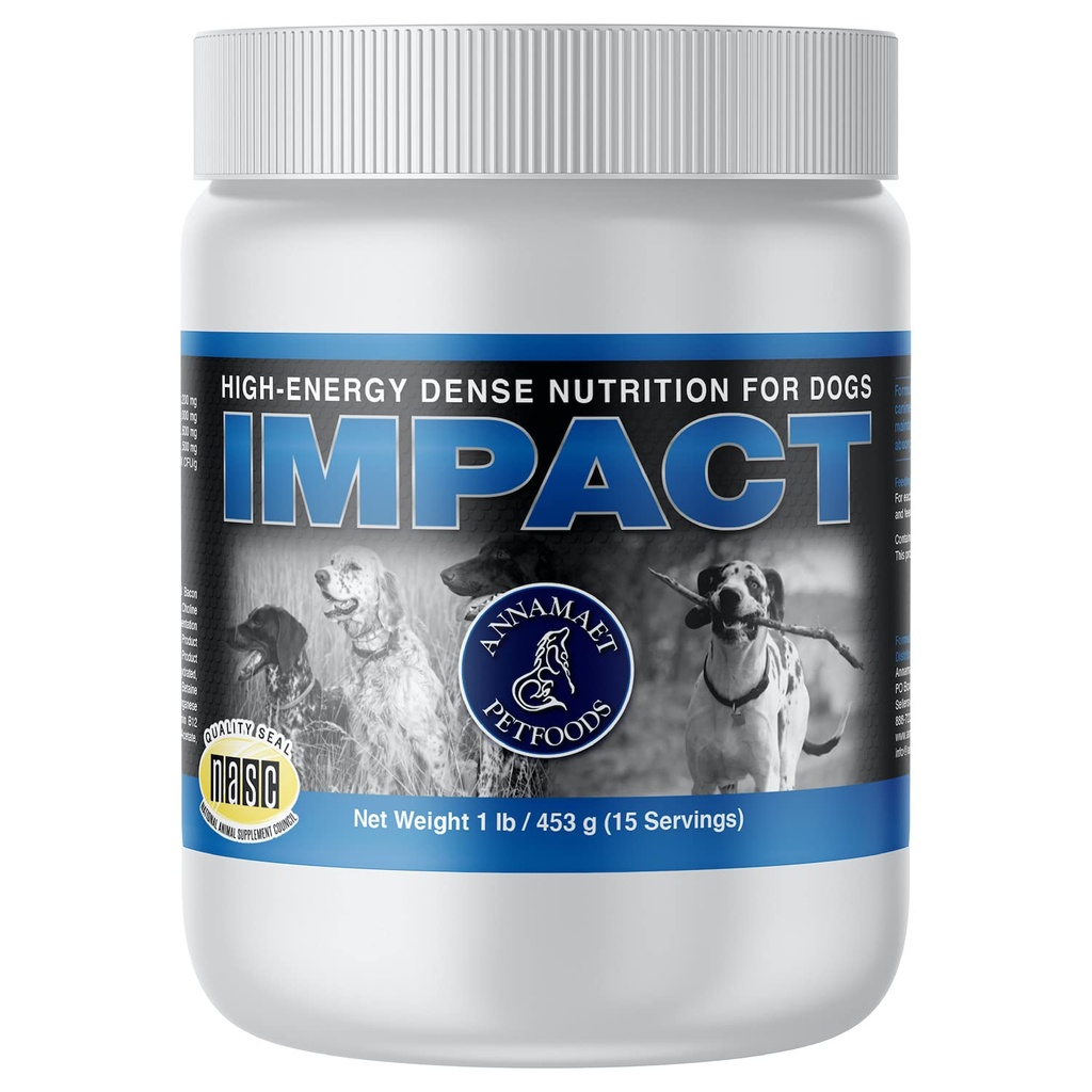 Annamaet Impact – High-Energy Dense Nutrition Supplement for Dogs – hilft gesundes Gewicht in Canine Athleten, postchirurgischen Hunden und Hunden mit schnellem Stoffwechsel - 1 lb