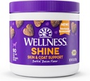 Wellness Barkin' Bacon Flavored Soft Chew Skin & Coat Suppléments pour chiens, 90 Compte