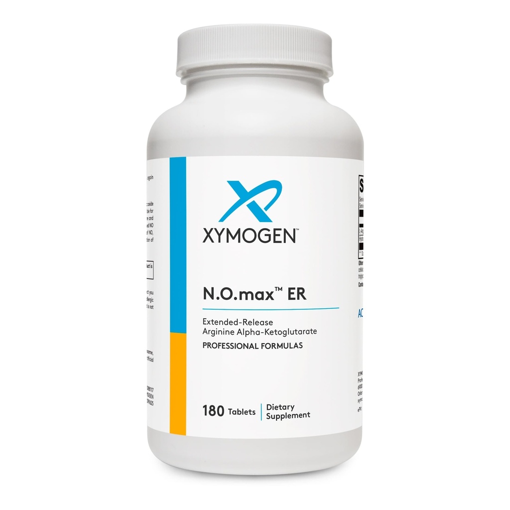XYMOGEN N.O.max ER - Extended-Release Nitric Oxid Precursor Arginine Alpha-Ketoglutarate zur Unterstützung von Herz-Kreislauf-Gesundheit - optimiert Muskelfunktion + Anpassung an Übung (180 Caplets)