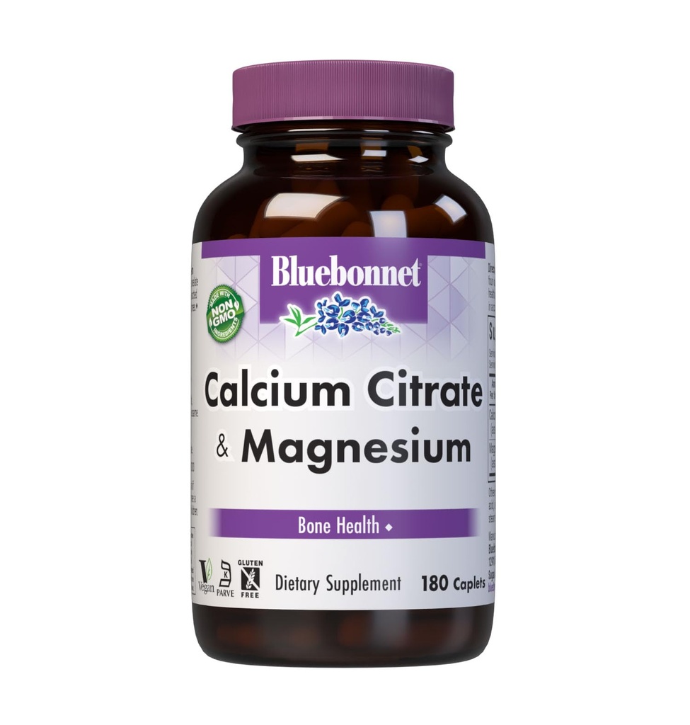 BlueBonnet Calcium Plus Magnesium Caplets, 180 Zähler