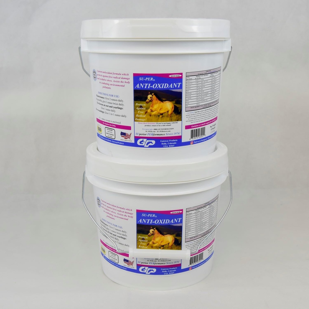 Supplément anti-oxydant SUPER pour chevaux - Vitamines de sélénium équine et soutien anti-oxydant essentiel - 4 livres, (2 paquets)