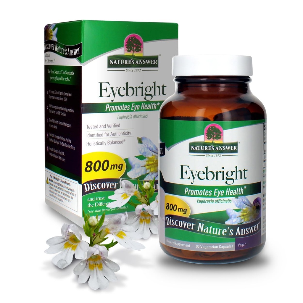 Nature's Answer Eyebright Capsule Supplément, 90-Count.