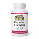 Facteurs naturels, Chrome et Vanadium 125 mcg, Soutient le métabolisme sain, 90 capsules