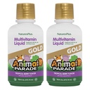 NaturesPlus Animal Parade Gold Kinder Liquid Multivitamin - 16 fl oz, Packung mit 2 - Natürliche Tropische Berry Flavor - Glutenfrei, Vegan - 64 Gesamt Servierungen