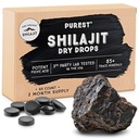 Pure Himalayan Shilajit Dry Drops, 100% reine natürliche Shilajit, Grade A, Max Potency 85+ Clean Trace Minerals & Fulvic Säure für Energie, Metabolismus & Immununterstützung Ergänzung für Männer & Frauen (60 Tabs)