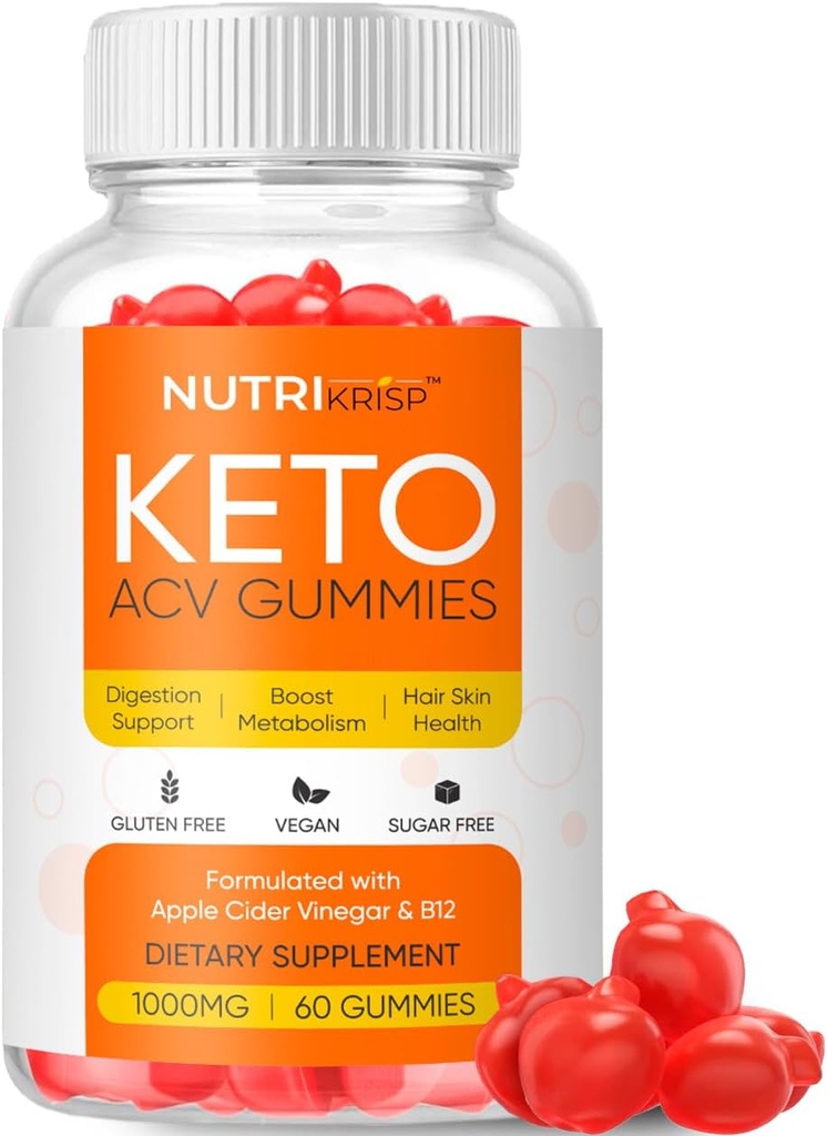 Keto ACV Gummies - Sugar-Free Gluten-Free Apple Cider Essig Ergänzung für Männer Frauen (1000MG)