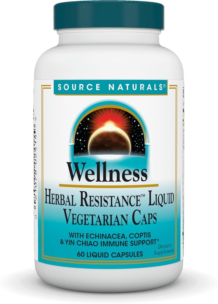 Quelle Naturals Wellness Kräuterresistenz, Echinacea, Coptis & Yin Chiao Immununterstützung *- 60 Kapseln