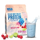 SOCIÉTÉ WILD - Protéine de lactosérum clair + électrolytes - Poudre d'isolat de lactosérum rafraîchissante - 20g Protéine, 0 Sucre ajouté, sans OGM, arômes et couleurs naturels - Rocket Pop, 16 oz