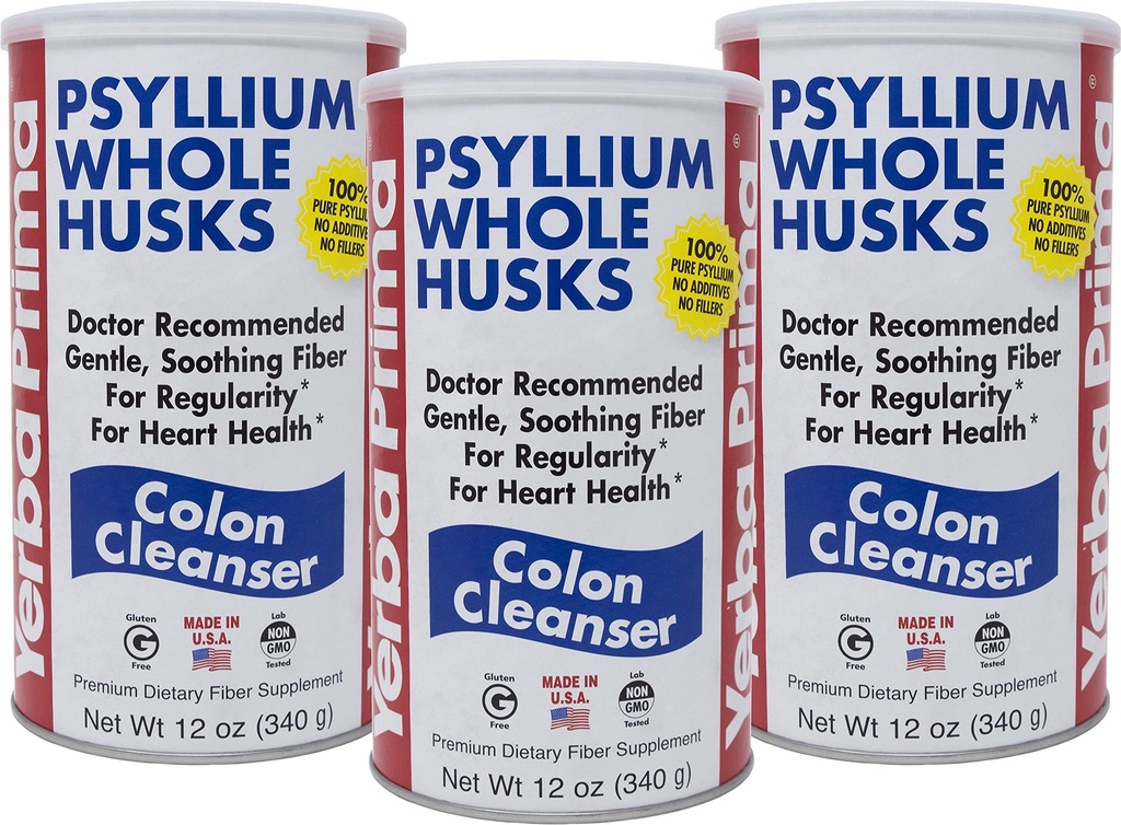 Yerba Prima Psyllium Ganze Husks Colon Cleanser, 12 Unze (Pack von 3)