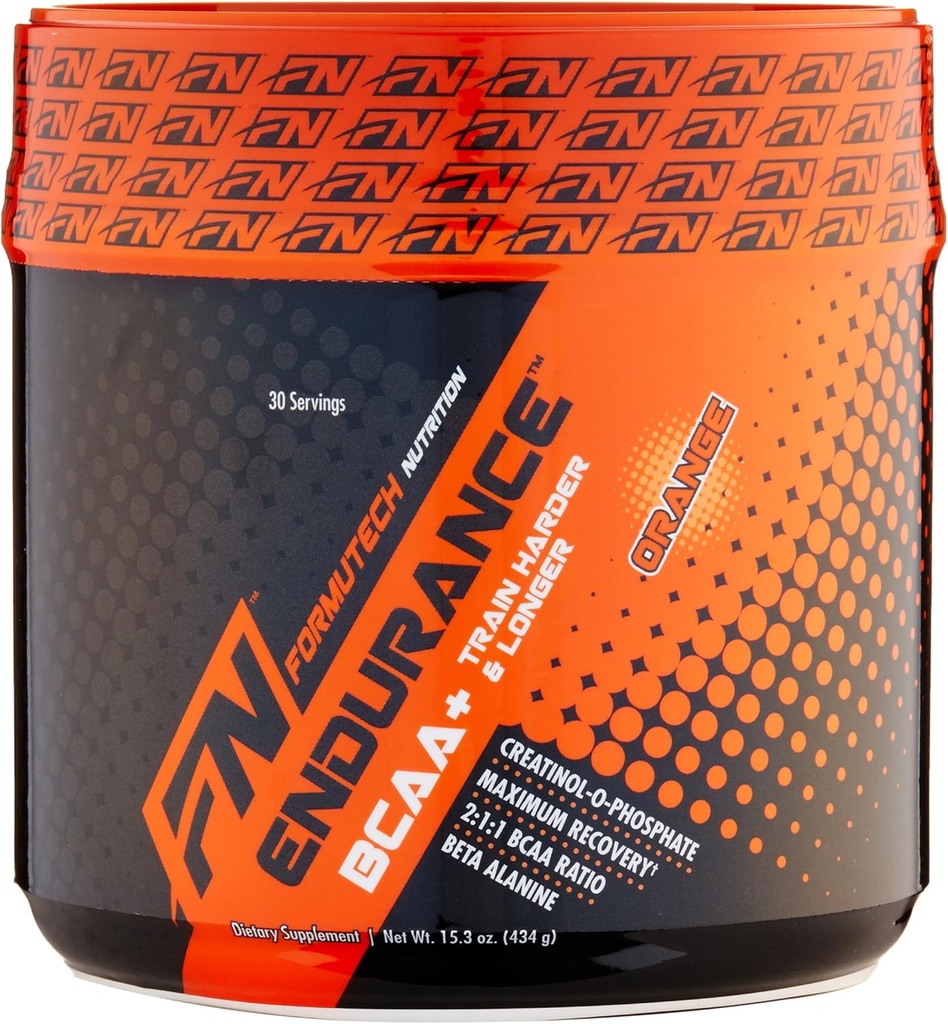 Endurance BCAA Plus, conçu pour l'entraînement plus dur et plus long avec Beta Alanine, Orange, 434 Gram