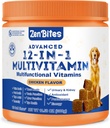 12-en-1 Vitamines et probiotiques pour chiens 120 Chews souples - Multivitamine biologique avec glucosamine pour chiens - Supplément de soutien pour chiens de tous âges, tailles et races, soutient la peau, le coeur, l'immunité