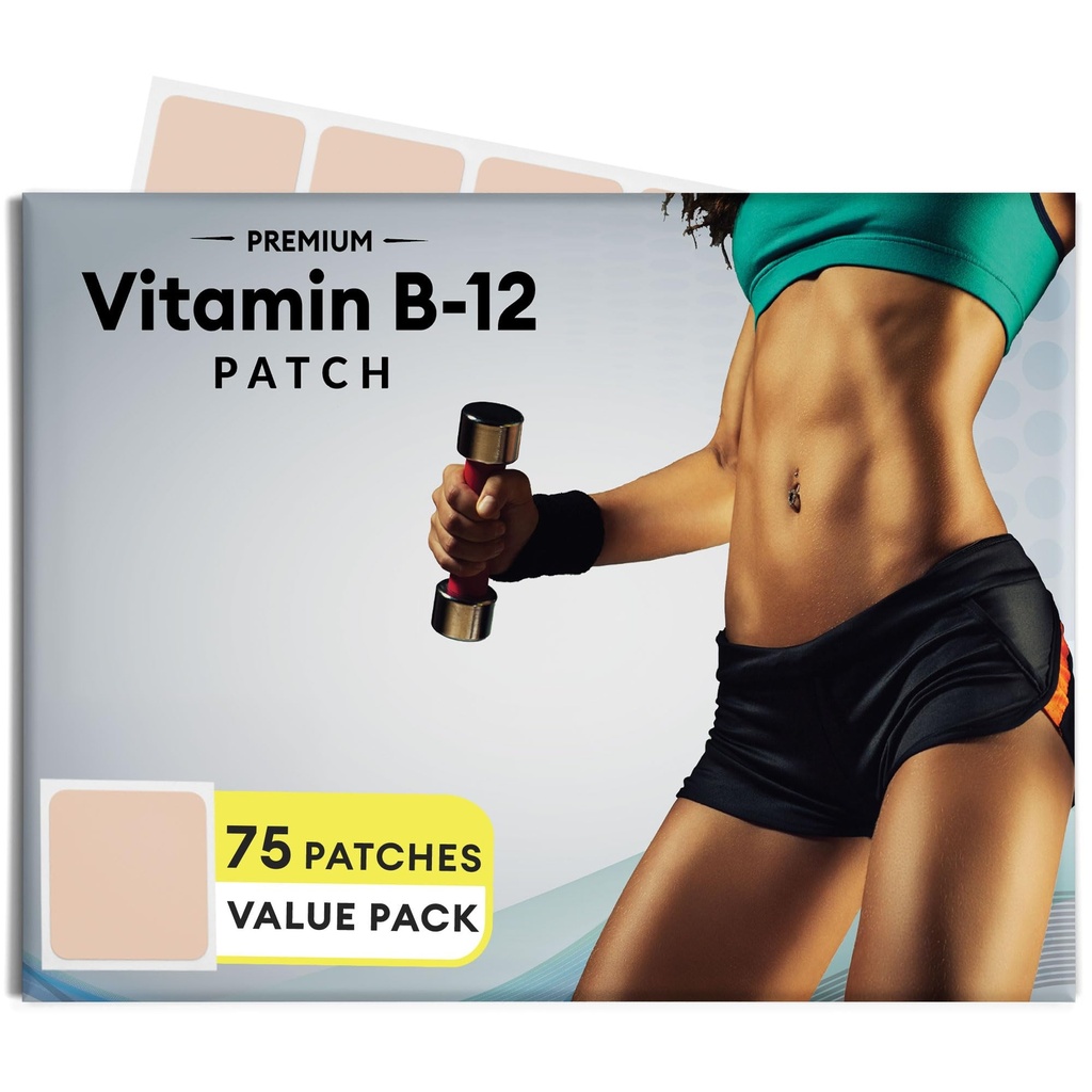 B12 Patch pour Energy Plus – 75 Count Pack - B12 Patches – B12 avec méthylcobalamine et Guarana