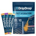 DripDrop Hydration Packets - Tropical Variety Pack - Single Serve Electrolytes Powder Drink Mix - Mango, Açaí, Passion Fruit, Piña Colada - Non-GMO, Glutenfrei, Vegan - 16 Sticks