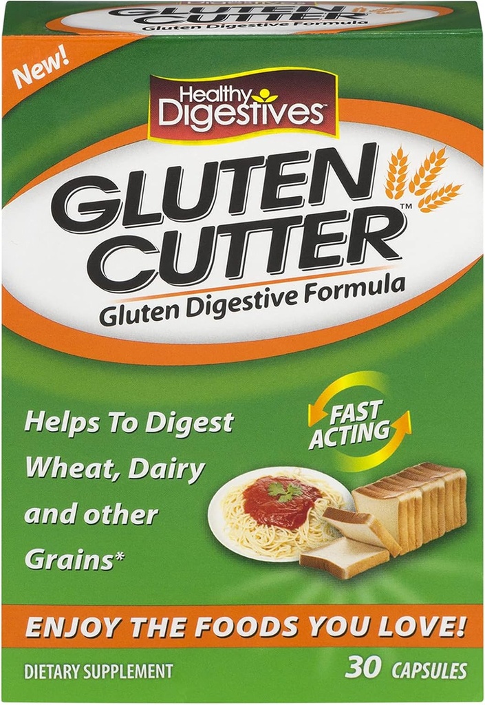Gesunde natürliche Systeme Gesunde Digestives Gluten Cutter, 60 Kapseln (2 Boxen von je 30)