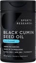 Sportforschung Schwarzes Seedöl 1000mg | Kalt gepresstes Nigella Sativa Öl mit 3% Thymoquinone | Non-GMO, Glutenfreie Ergänzung - 60 Flüssige Softgel für Erwachsene