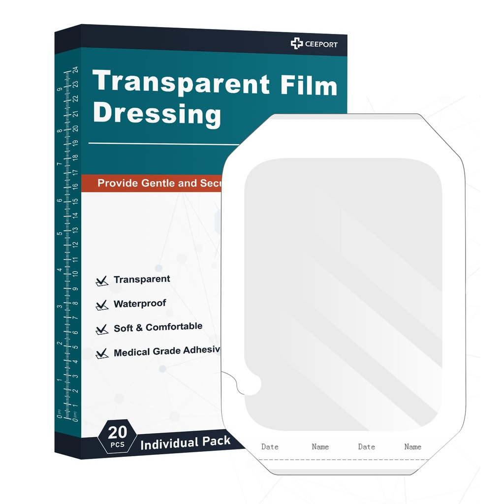 Transparenter Film Dressing 6''' x 8'', 20 Packungen Wasserdichte Wound Bandage Adhesive Patches, Wound Cover Patches für Post Chirurgische Dusche, IV Shield, Tattoo Aftercare Bandage