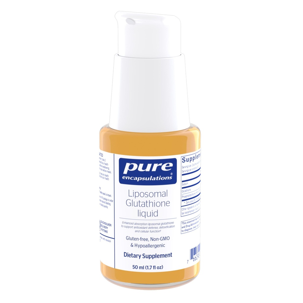 Encapsulations pures Glutathion liposomique liquide , Absorption accrue Glutathion liposomique pour soutenir la défense antioxydante, la désintoxication et la fonction cellulaire 1,7 fl. oz.