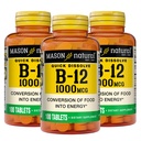 MASON NATURAL B,12 1000 mcg Schnellauflösung, 300-Tage-Versorgung für gesunde Umwandlung von Lebensmitteln in Energie (3 Pack)