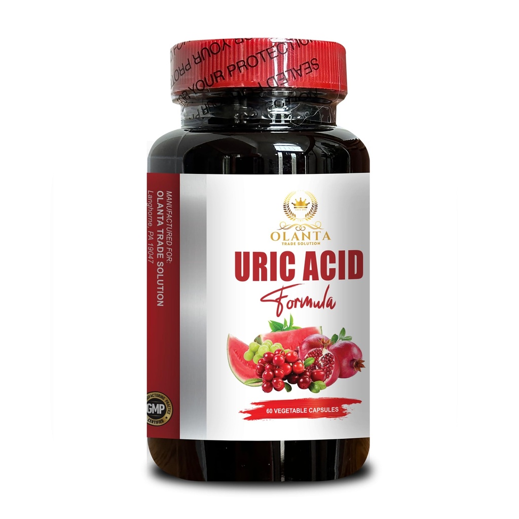 URIC Säure - Urinär Trakt-Unterstützung mit Cranberry, unterstützen Uric Acid Control, Uric Acid Pills, Non-GMO, Glutenfrei - 1 Flasche 60 Kapseln