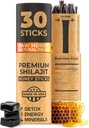 NATURAL SHILAJIT Honey Sticks - Shilajit Resin mit Rohhonig, Fulvic Acid & Trace Minerals, Pflanzenbasierte Nährstoffe für Energie, Immununterstützung & Vitalität - 30 Shilajit Sticks