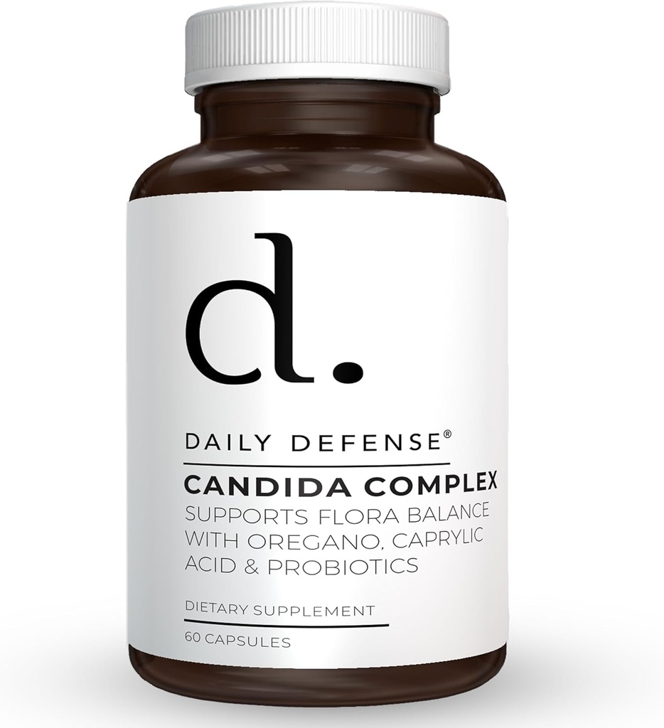 Candida Flush & Cleanse 60 Compte Gut Support pour la Flore de Gut équilibré avec Origan, acide caprylique, probiotiques, et enzymes digestives - Supplément alimentaire non OGM