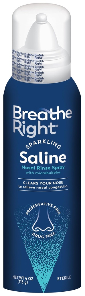 Atmen Sie rechte Funkelnde Saline Nasenspray – Effervescent, Drug-Free Relief von Stuffy Nose aufgrund von Kälte oder Allergie – Eine Funkelnde Sensation nur Blasen kann bringen – 1 Can, 4.0 oz