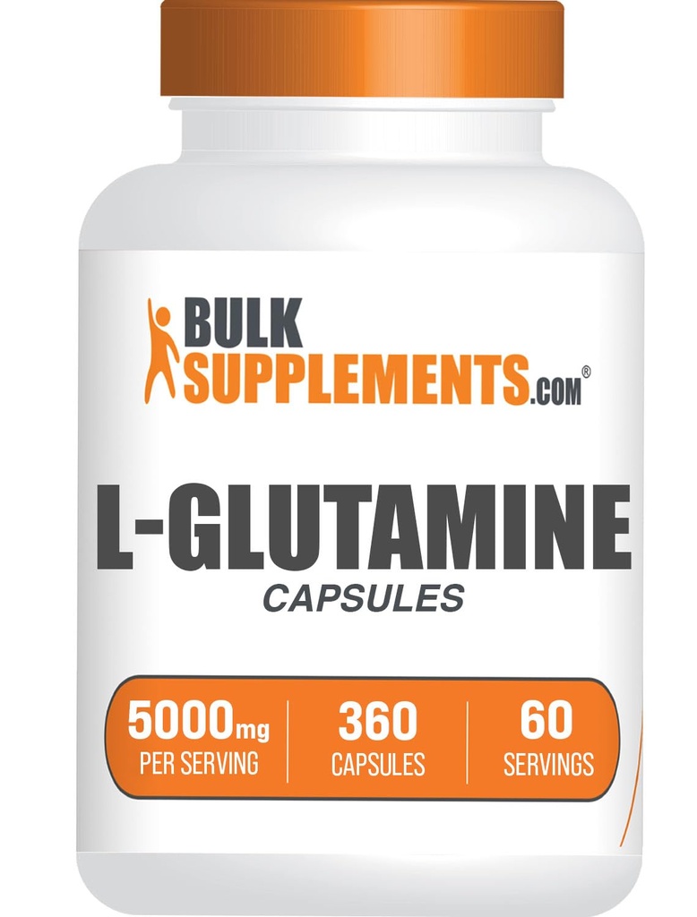 BulkSupplements.com L-Glutamin Kapseln - Glutamin-Ergänzung, Aminosäure-Ergänzung - Glutenfrei, 6 Kapseln pro Servierung (5000mg), 360 Count (Pack von 1)