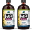 Amazing Herbs Premium Huile de Graine Noire - Sans gluten, sans OGM, Nigella pressée à froid Sativa Aides dans la santé digestive, le soutien immunitaire, la fonction cérébrale, la mobilité conjointe - 16 Fl Oz (paquet de 2)