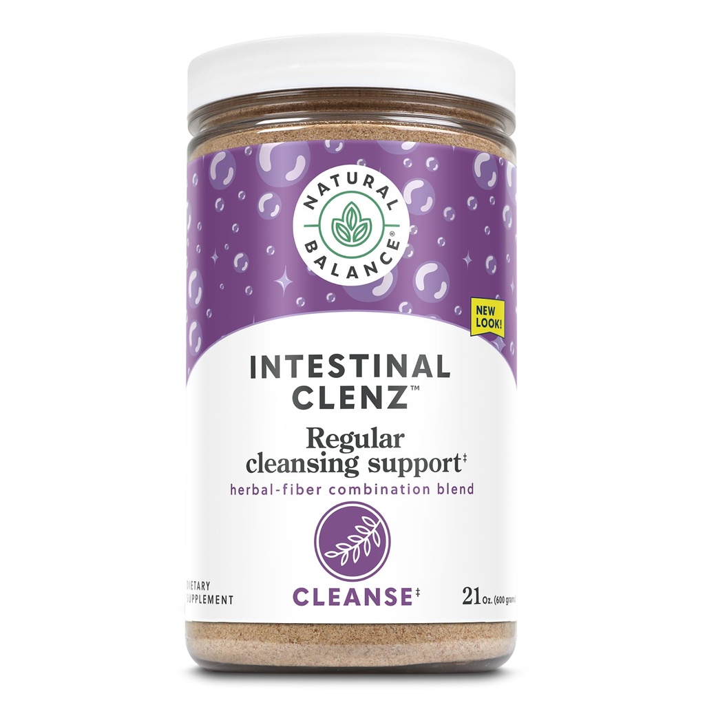 Natürliche Balance Intestinal Clenz Psyllium Kräuter reinigendes Pulver Gesunde Verdauung, Detox & Regularity Supplement No Gluten 21oz, 120 Serv.