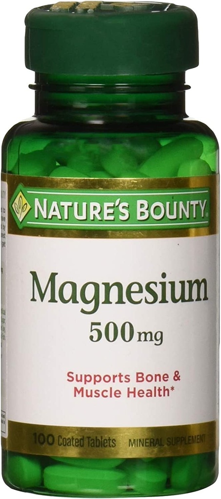 Magnésium Bounty de la nature 500mg, 100 Compte, paquet de 2