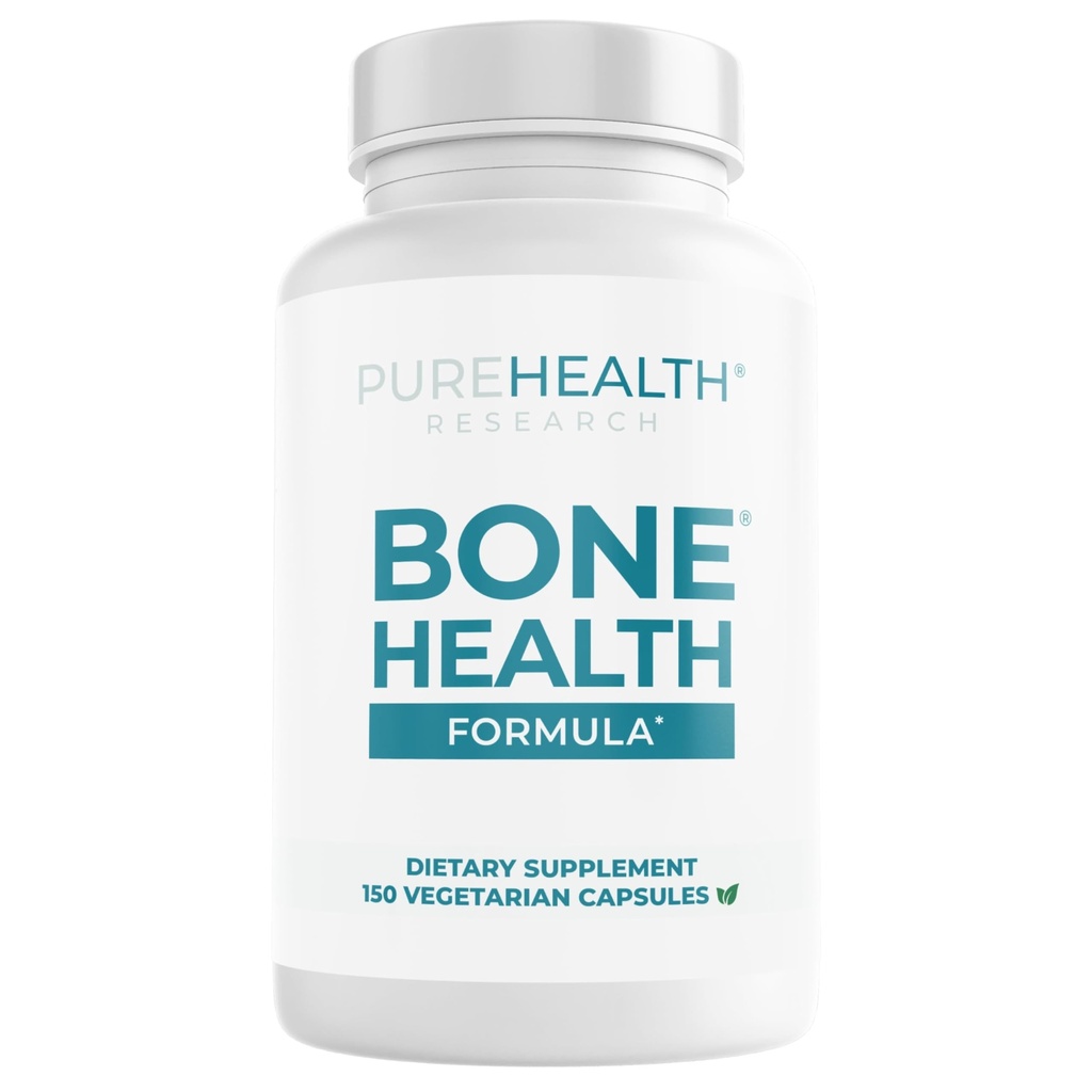 PUREHEALTH FORSEARCH Knochengesundheit Formel Kalzium & Magnesium Supplement - mit Eisen, Zink, Kupfer, Vitamin D, C, K2 & Mehr - Knochen & Gelenke Vitamine für Frauen & Männer, 150 Kapseln
