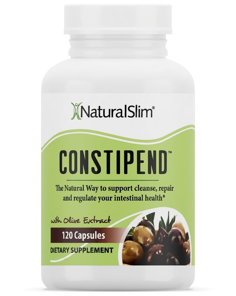 NaturalSlim, Constipation Relief, Hocker Weichspüler Constipend, Colon Cleanser für Damen und Herren mit Magnesium Citrat, Aspartate & Olive Extract, 120 Gemüsekapseln