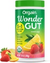 Orgain Organic Wonder Gut Fiber Supplement Powder, 5 in 1 Mischung mit 1 Billion Probiotics, Greens, Vitamin C, Adaptogene für Gut Gesundheit und Immununterstützung, Non-GMO, Erdbeer-Lemonade, 7.05 Unze