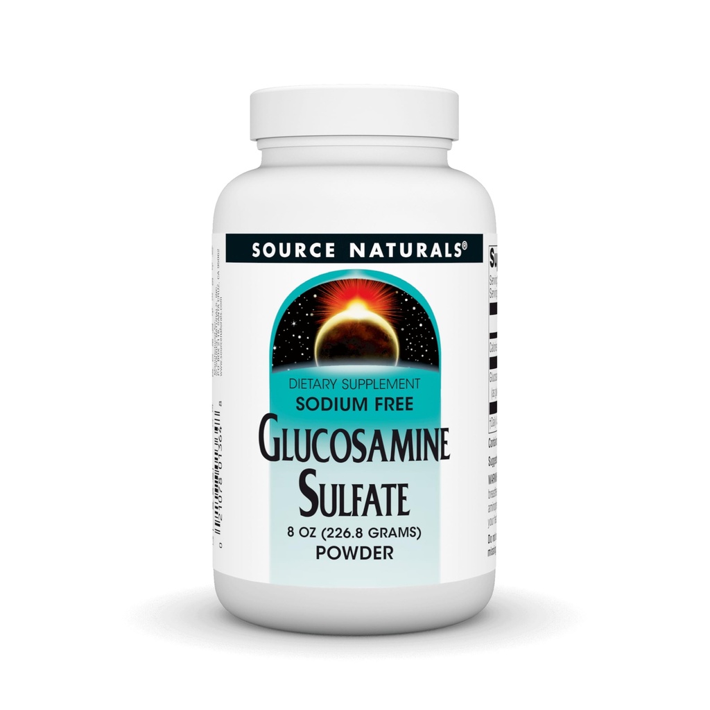 Source Naturals Sulfate de glucosamine, Poudre sans sodium pour le soutien des articulations - Poudre de 8 oz