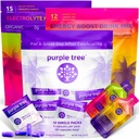purple tree Premium 3x1 Combo: Post-Celebration Wellness Pills, Organic Hydration, Next Day Energy Stick Packets | 10 Party Bag Kits for Better Mornings & Happy Liver, Weddings, Travel, Bachelorette